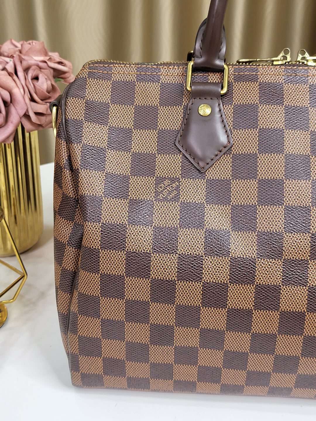 Louis Vuitton Damier Ebene Speedy 30 Bandouliere