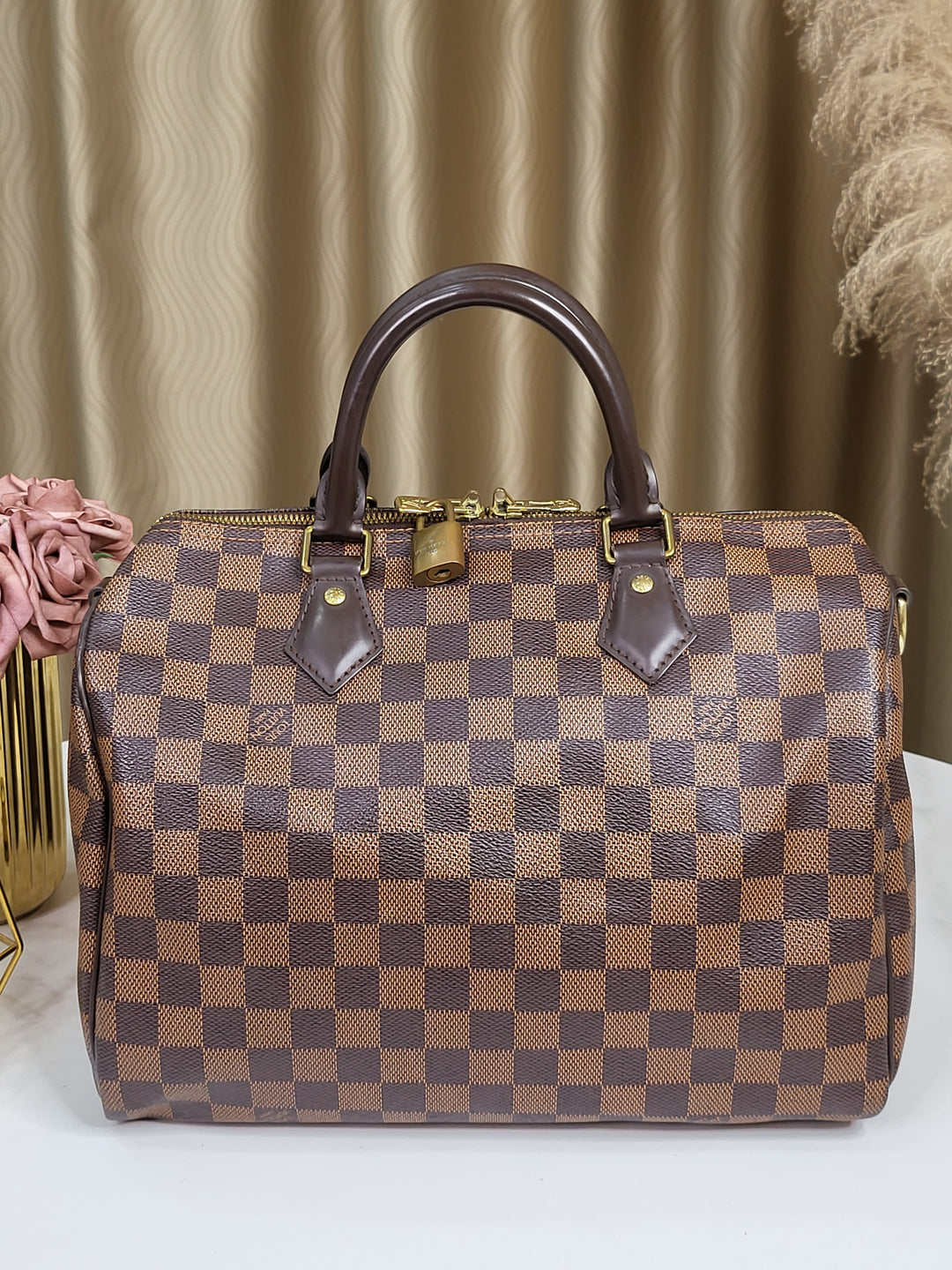 Louis Vuitton Damier Ebene Speedy 30 Bandouliere