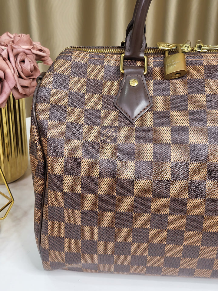 Louis Vuitton Damier Ebene Speedy 30 Bandouliere