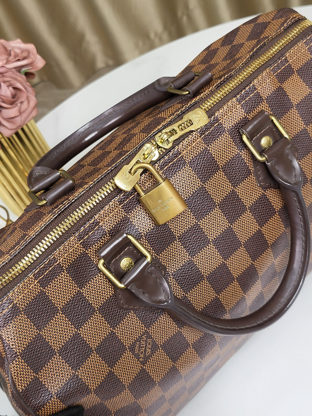 Louis Vuitton Damier Ebene Speedy 30 Bandouliere