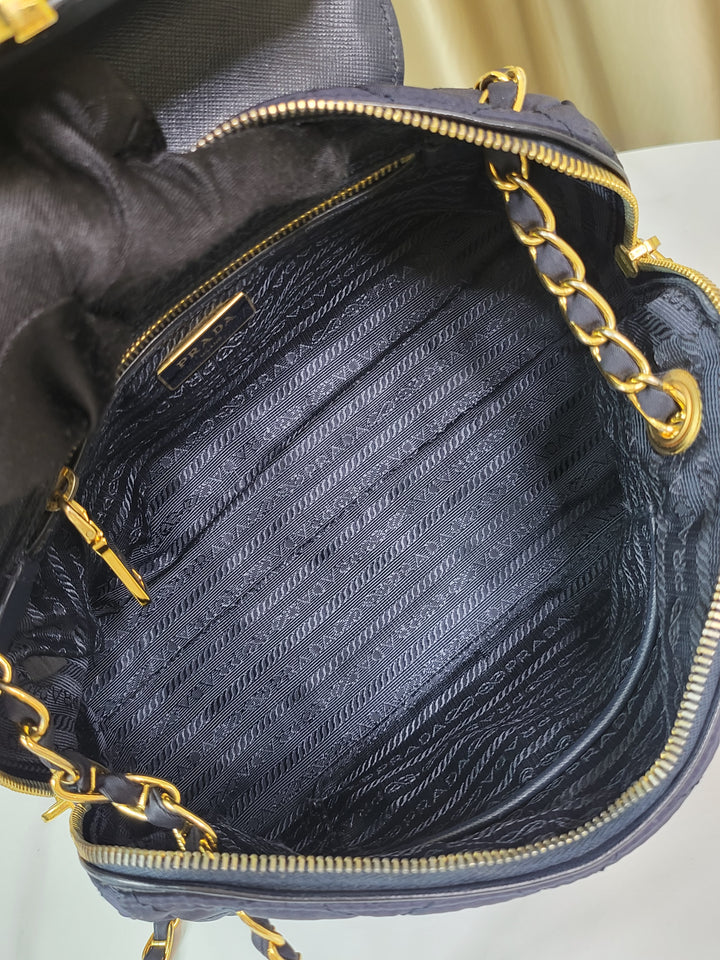 Prada Tessuto Quilted Chain Shoulder Bag