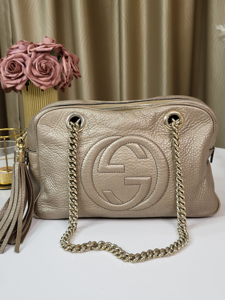 Gucci Pebbled Soho Shoulder Bag