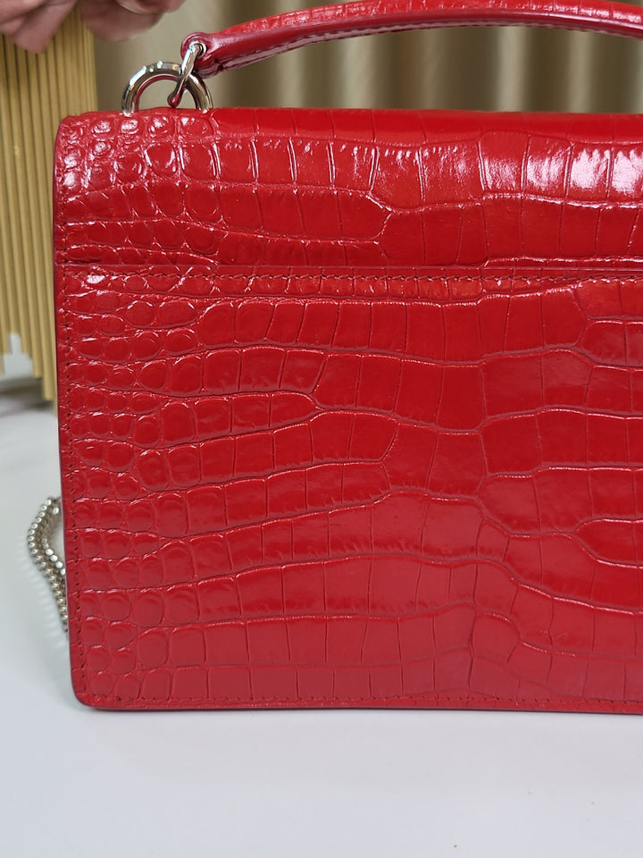 Saint Laurent Croc Embossed Sunset