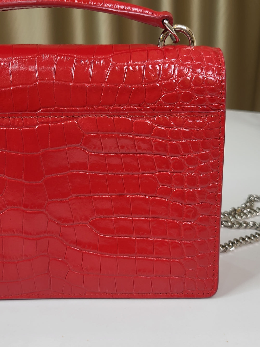 Saint Laurent Croc Embossed Sunset