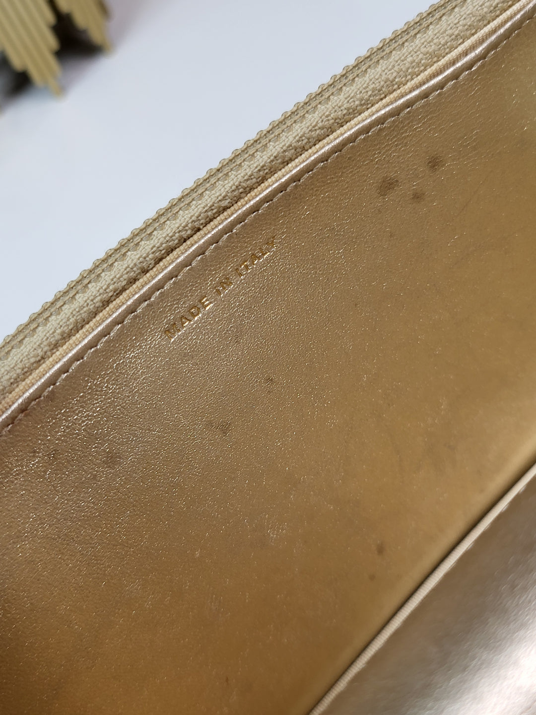 Chanel Lambskin Metallic Gold Wallet On Chain