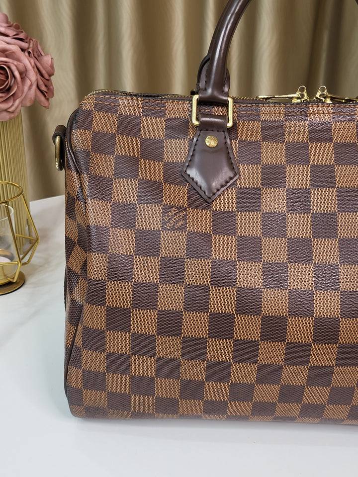 Louis Vuitton Damier Ebene Speedy 30 Bandouliere