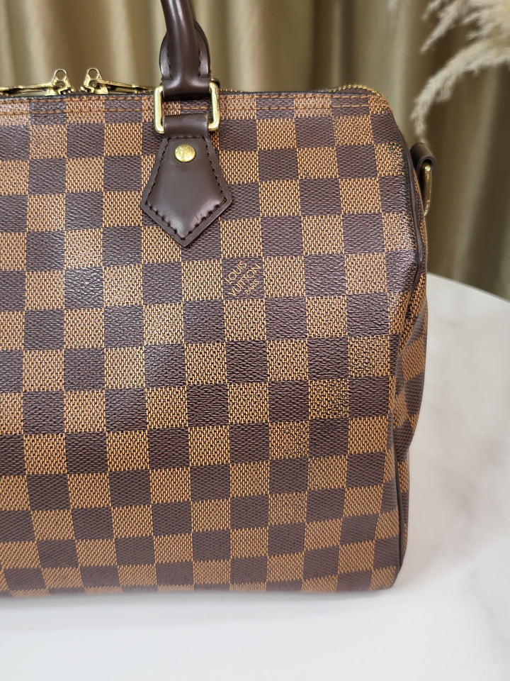 Louis Vuitton Damier Ebene Speedy 30 Bandouliere