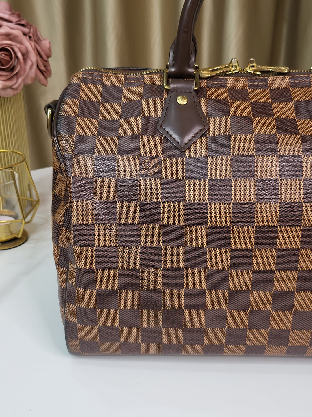 Louis Vuitton Damier Ebene Speedy 30 Bandouliere