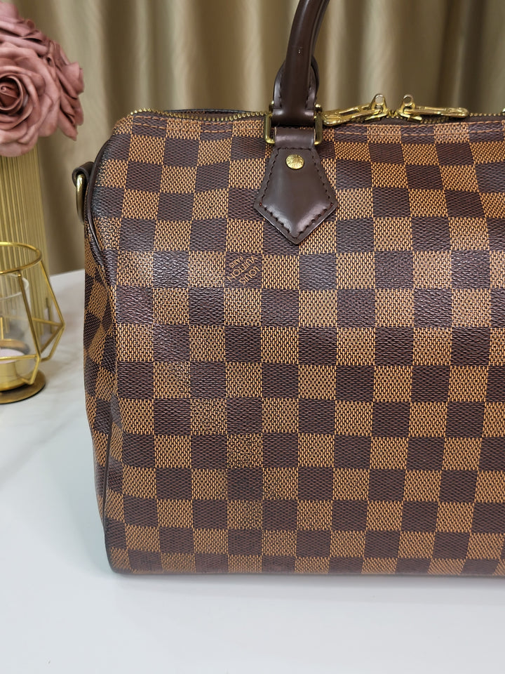 Louis Vuitton Damier Ebene Speedy 30 Bandouliere