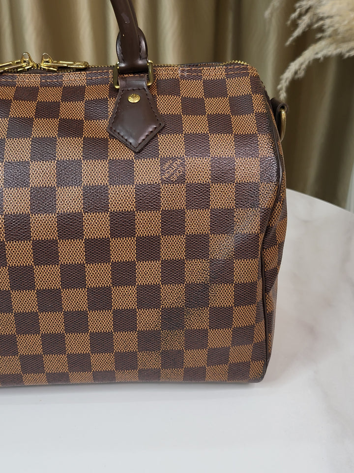 Louis Vuitton Damier Ebene Speedy 30 Bandouliere