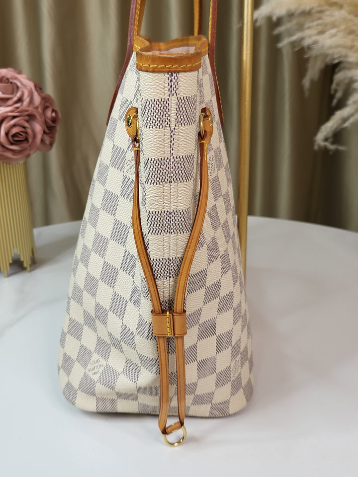 Louis Vuitton Damier Azur Neverfull MM w/ Pouch