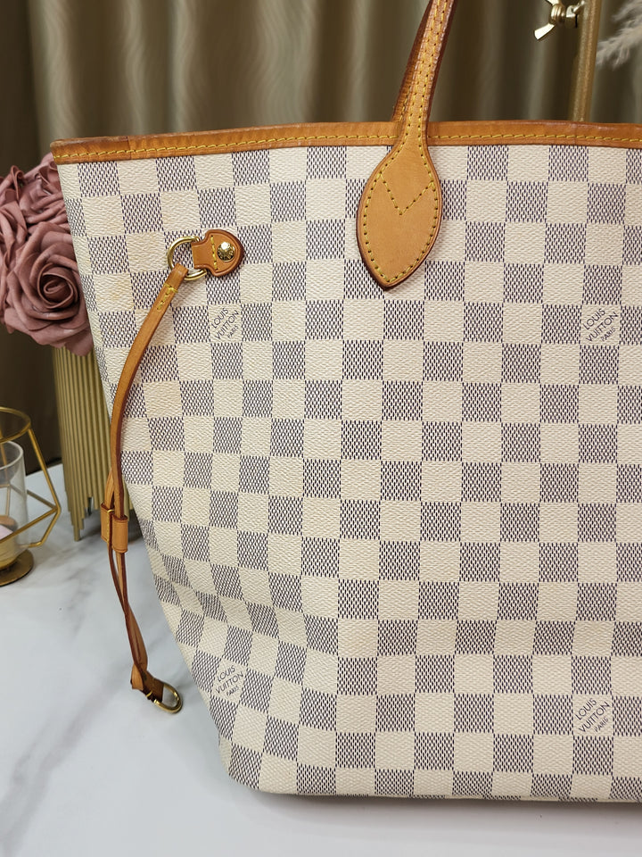 Louis Vuitton Damier Azur Neverfull MM w/ Pouch