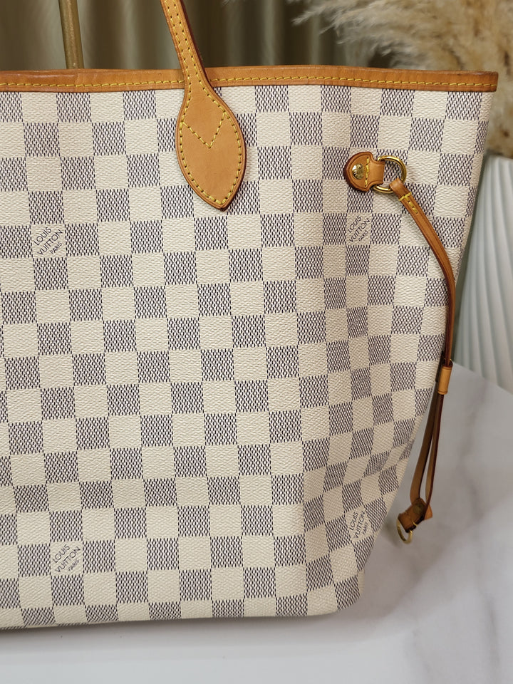 Louis Vuitton Damier Azur Neverfull MM w/ Pouch