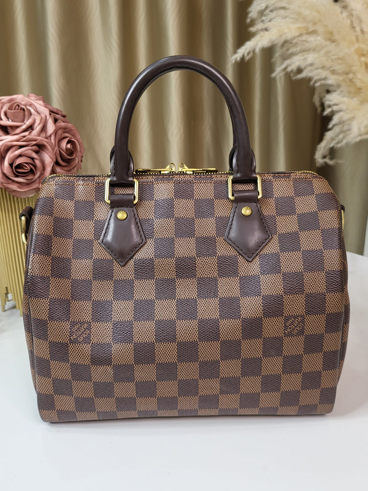 Louis Vuitton Damier Ebene Speedy 25 Bandouliere