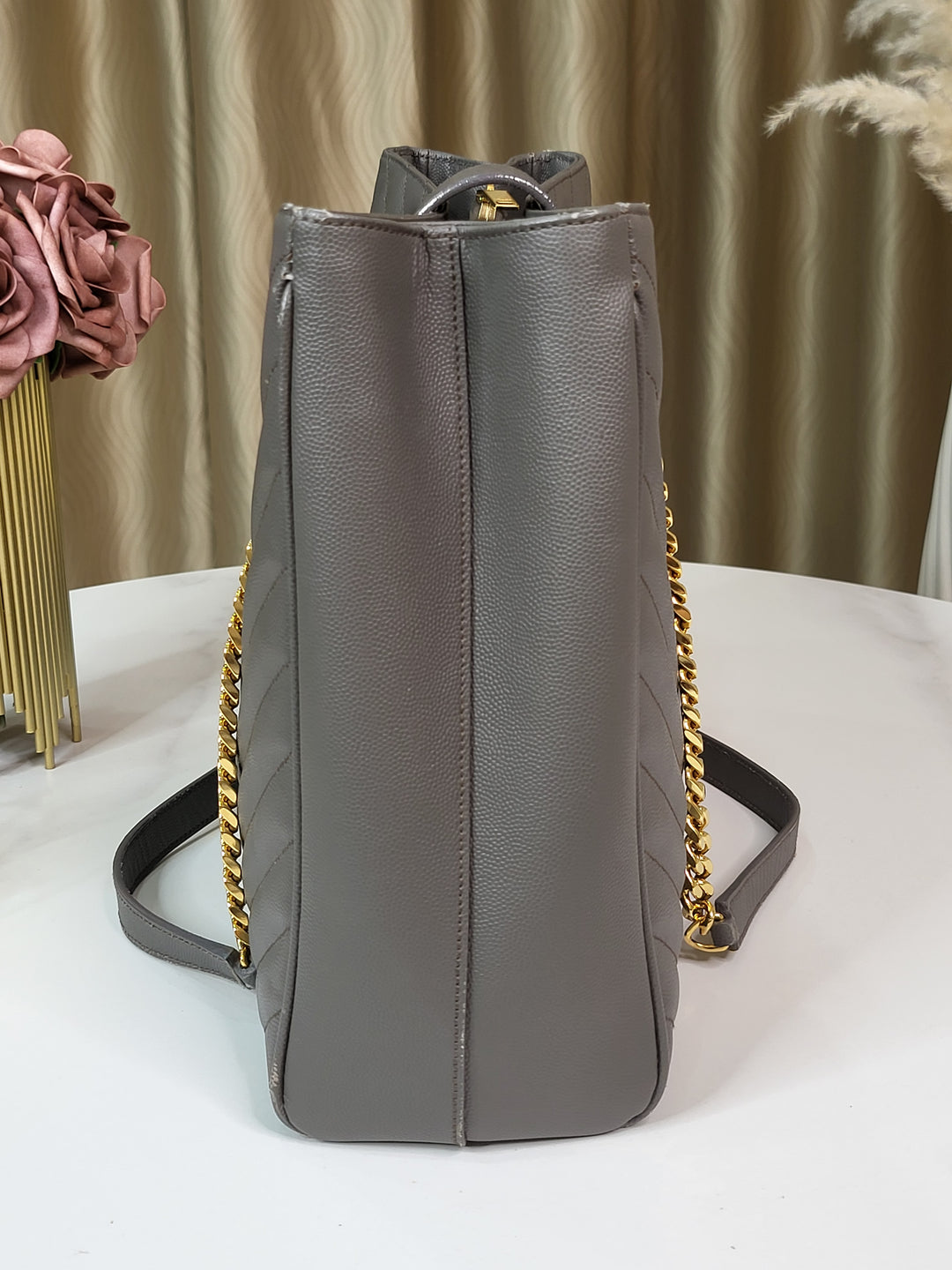 Saint Laurent Chevron Tote Bag