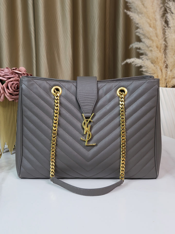 Saint Laurent Chevron Tote Bag