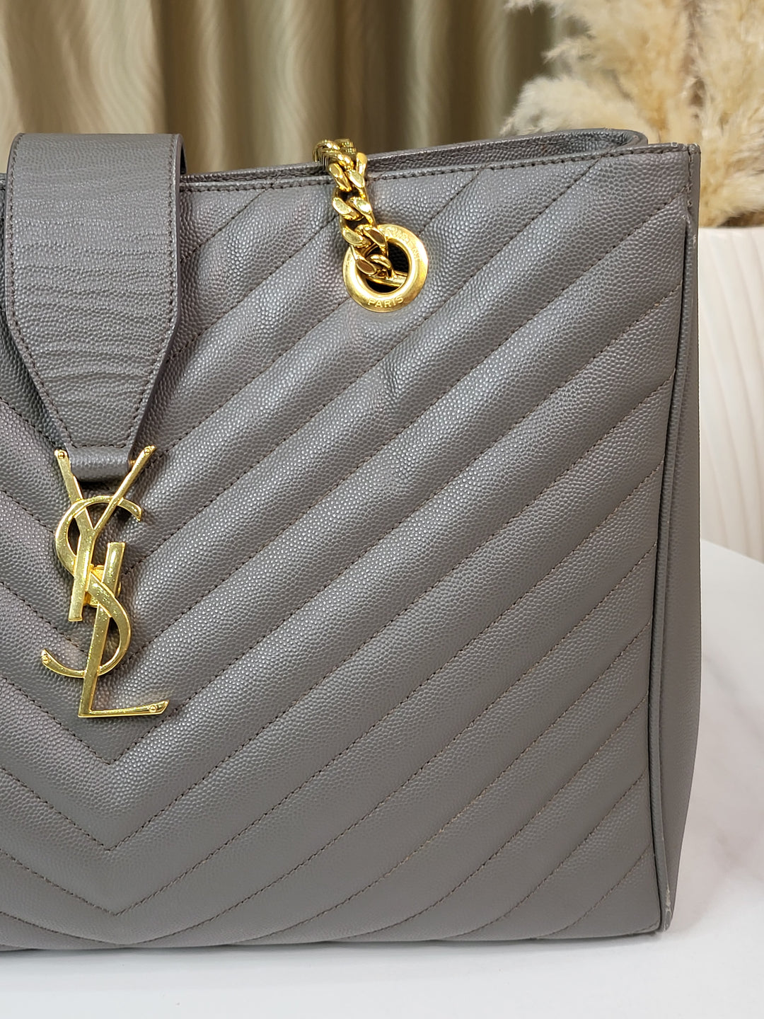 Saint Laurent Chevron Tote Bag