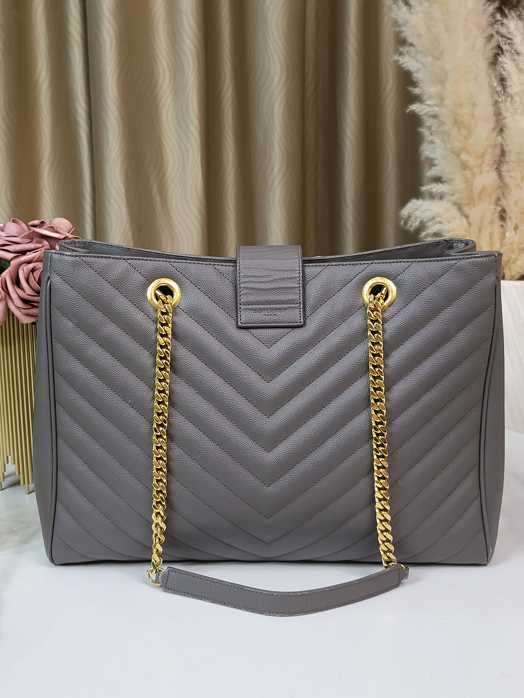 Saint Laurent Chevron Tote Bag
