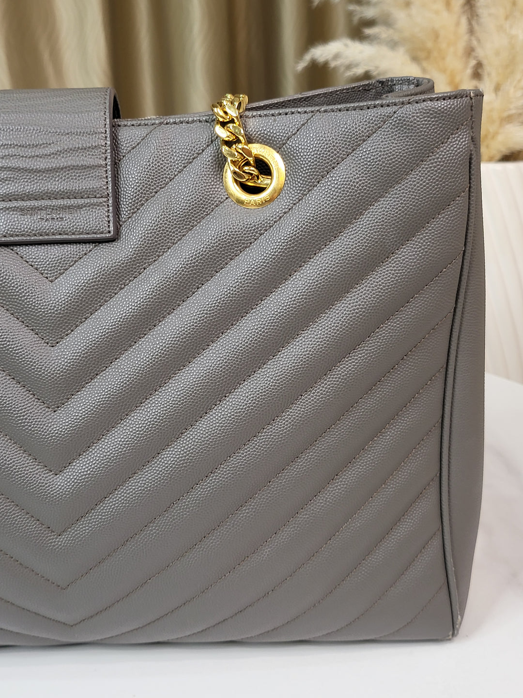 Saint Laurent Chevron Tote Bag