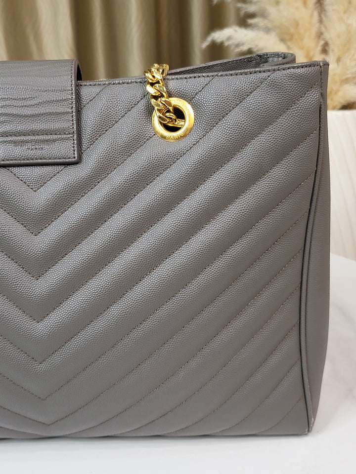 Saint Laurent Chevron Tote Bag