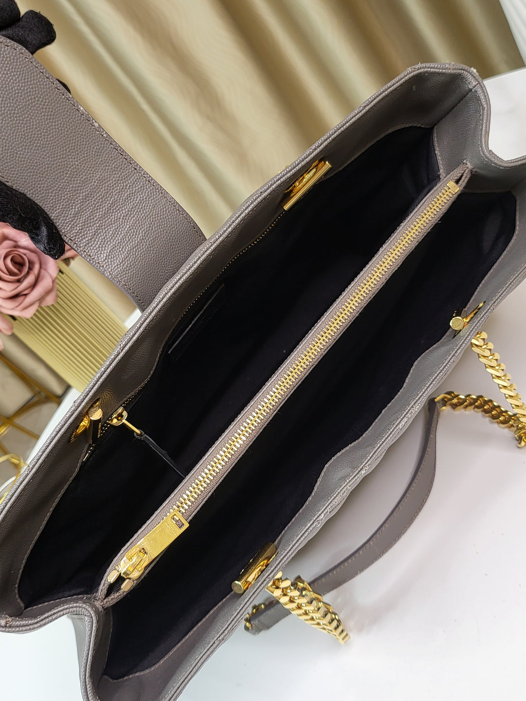 Saint Laurent Chevron Tote Bag