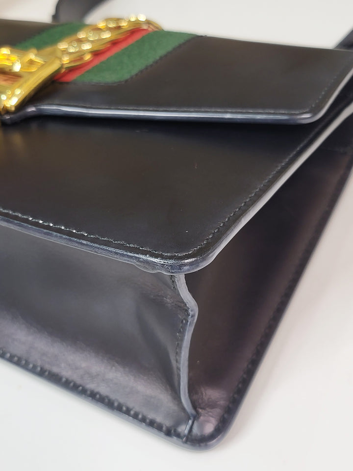 Gucci Leather Sylvie Shoulder Bag