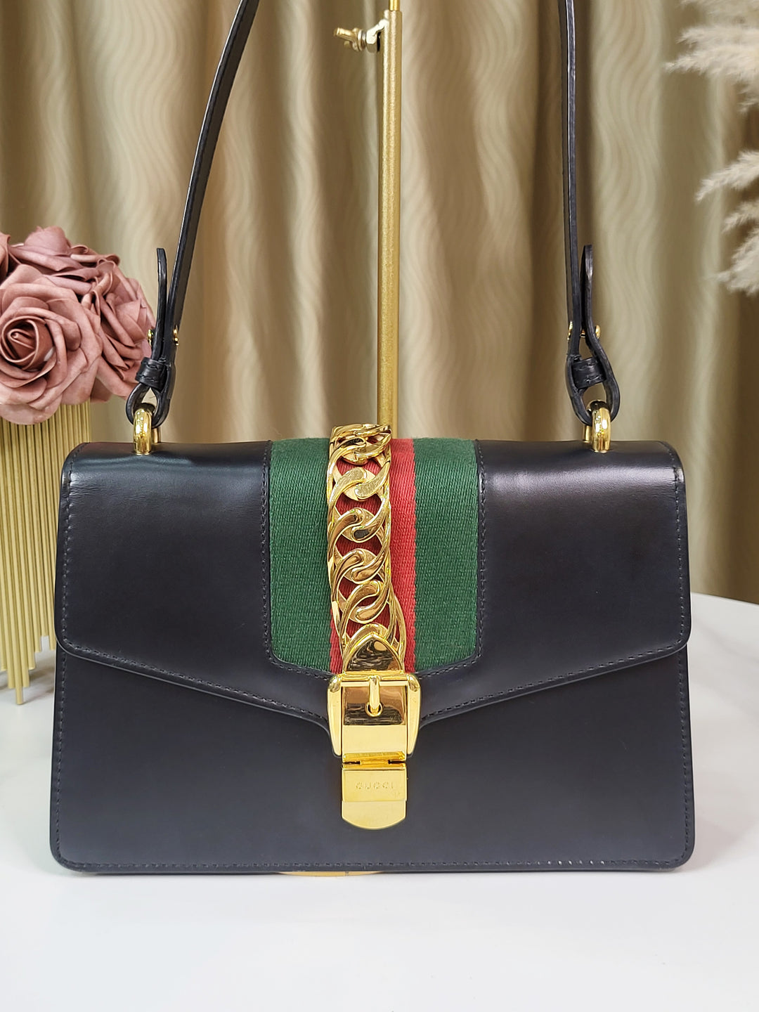 Gucci Leather Sylvie Shoulder Bag