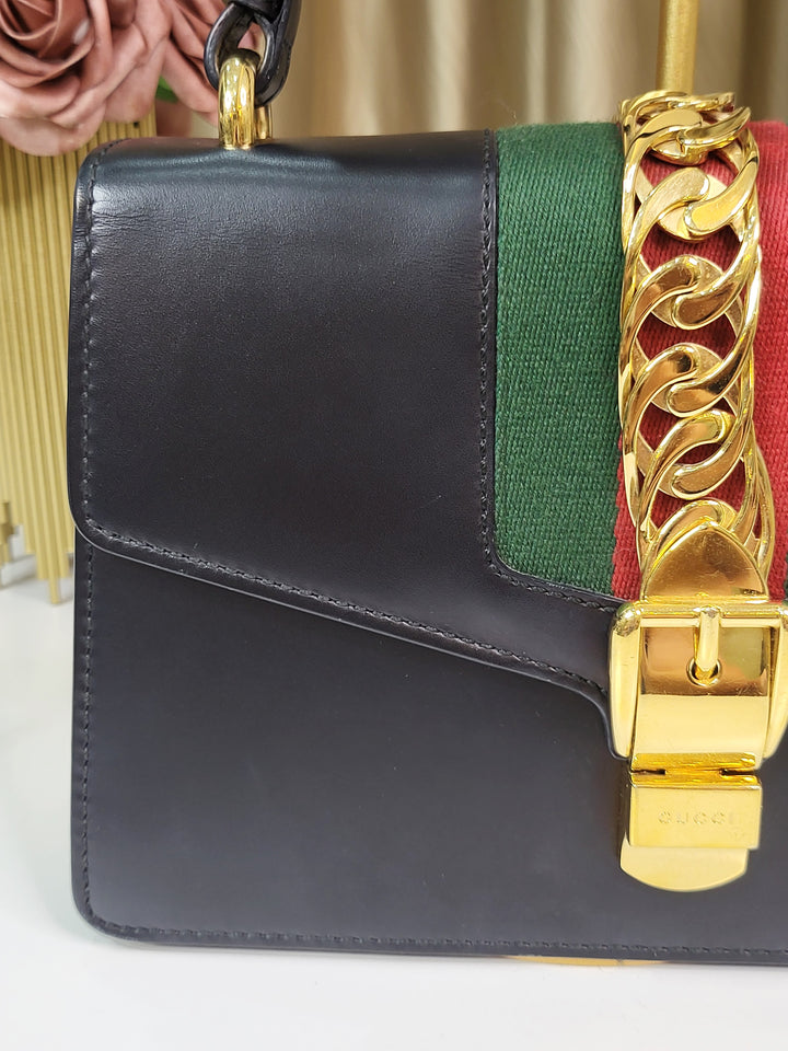 Gucci Leather Sylvie Shoulder Bag