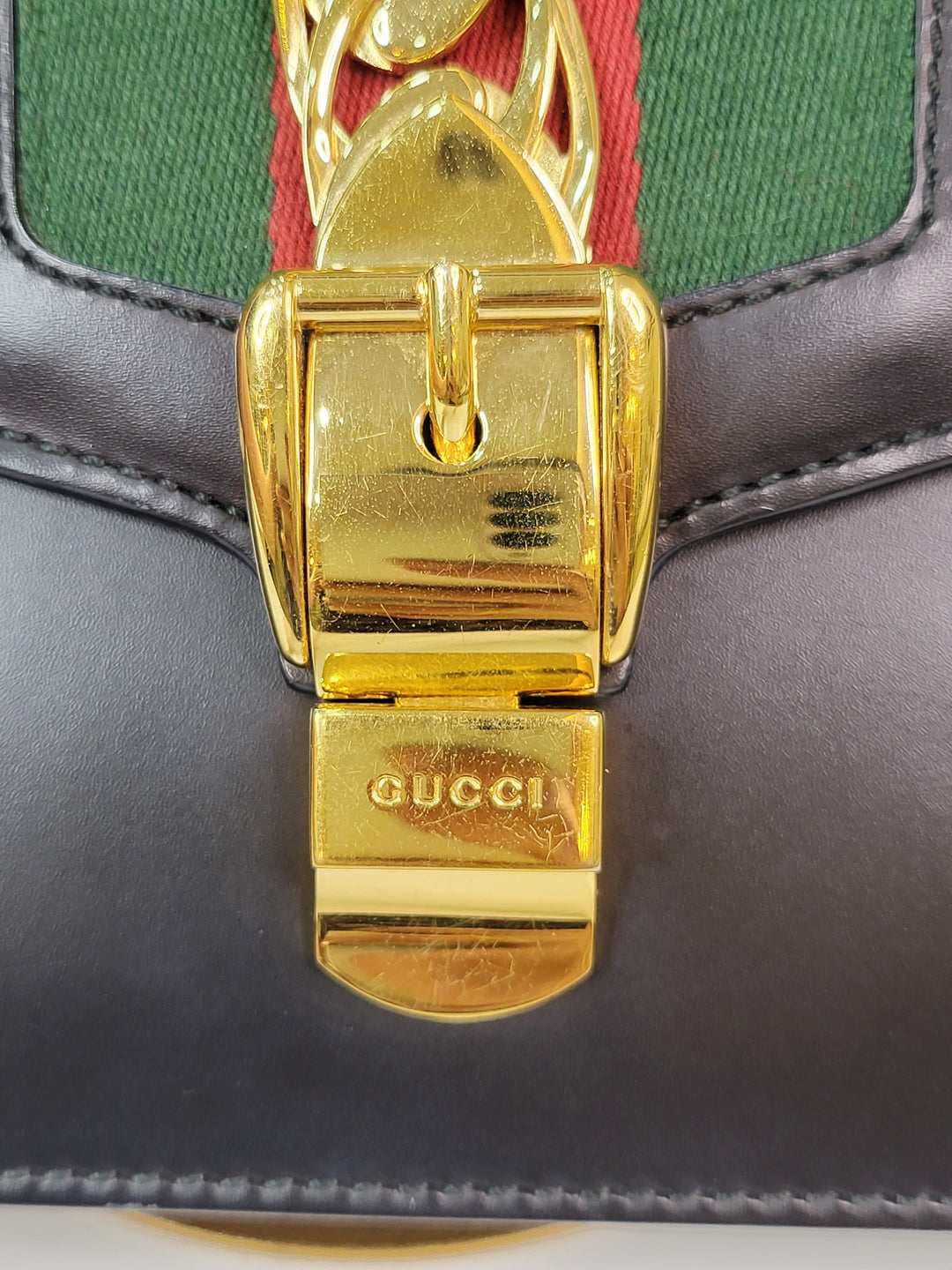 Gucci Leather Sylvie Shoulder Bag