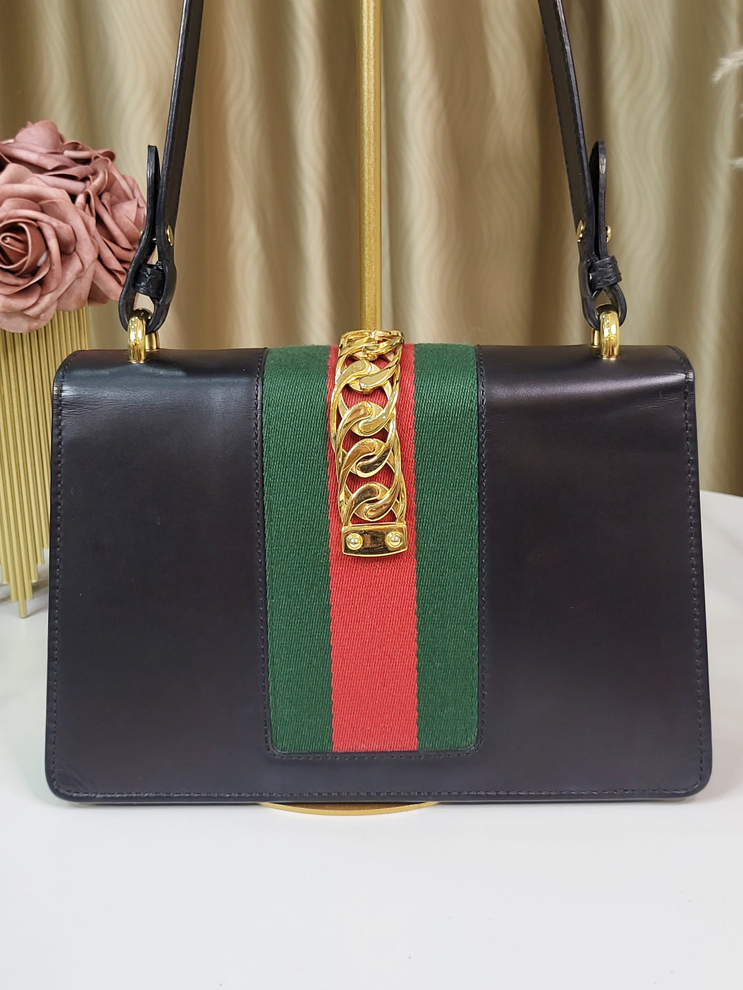 Gucci Leather Sylvie Shoulder Bag