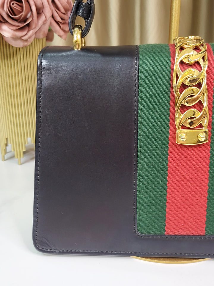 Gucci Leather Sylvie Shoulder Bag