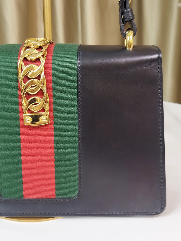 Gucci Leather Sylvie Shoulder Bag