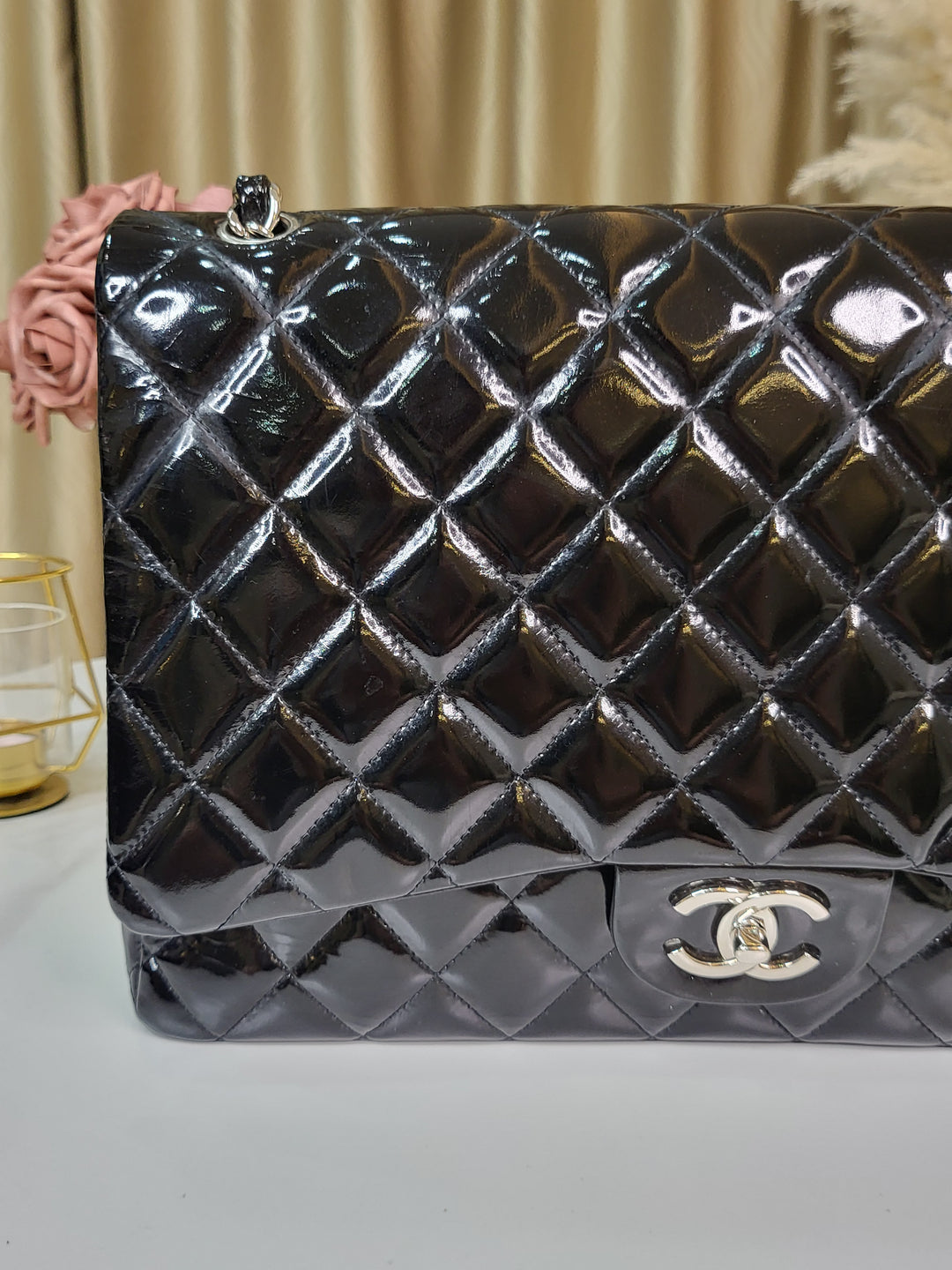 Chanel Patent Maxi Double Flap