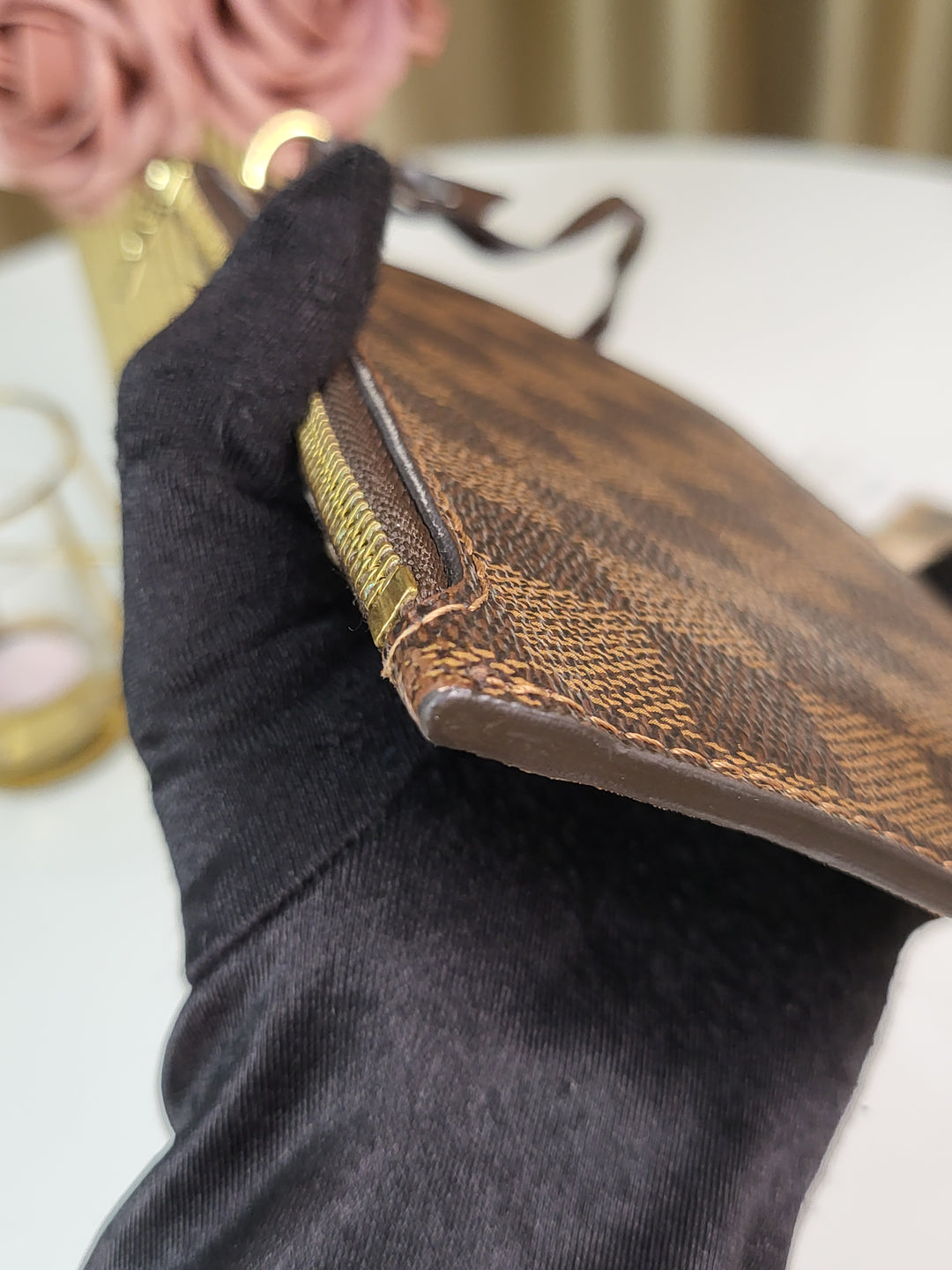 Louis Vuitton Damier Ebene Neverfull Pouch