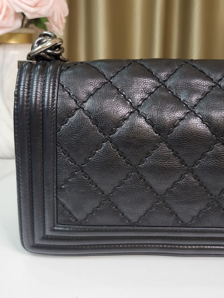 Chanel Calfskin Wild Stitch Leboy Medium