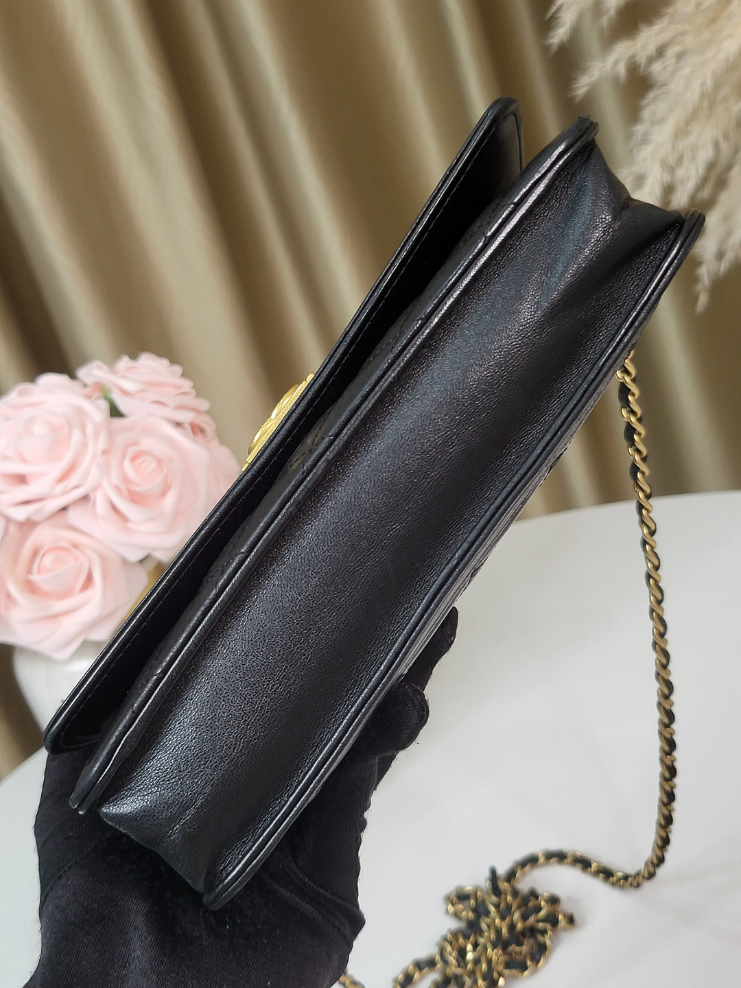 Chanel Lambskin Boy Wallet On Chain