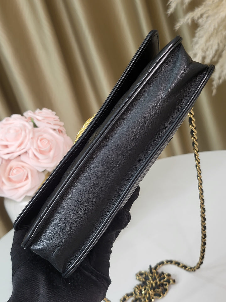 Chanel Lambskin Boy Wallet On Chain