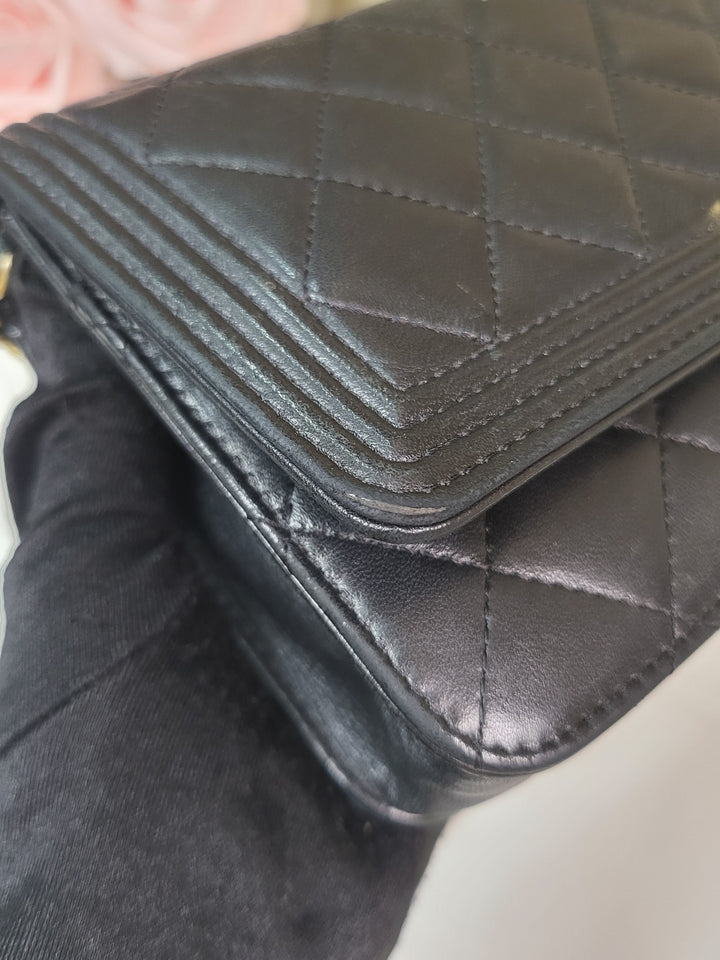 Chanel Lambskin Boy Wallet On Chain