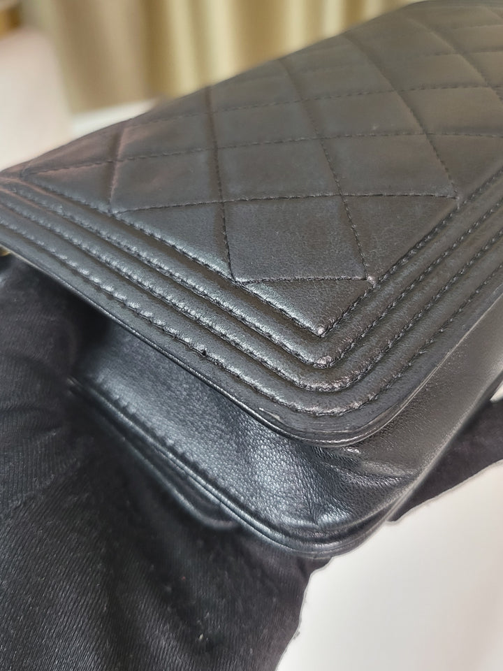Chanel Lambskin Boy Wallet On Chain