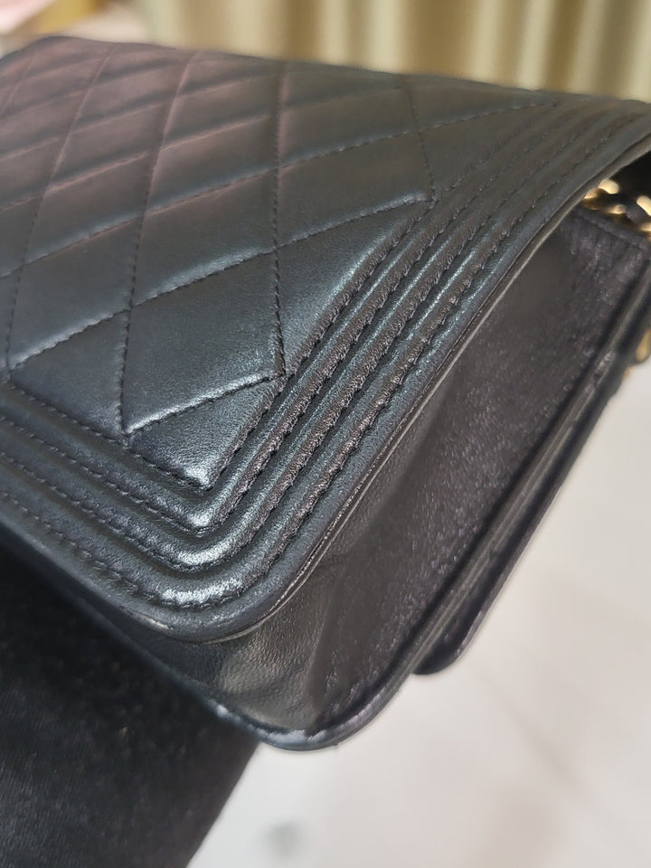 Chanel Lambskin Boy Wallet On Chain