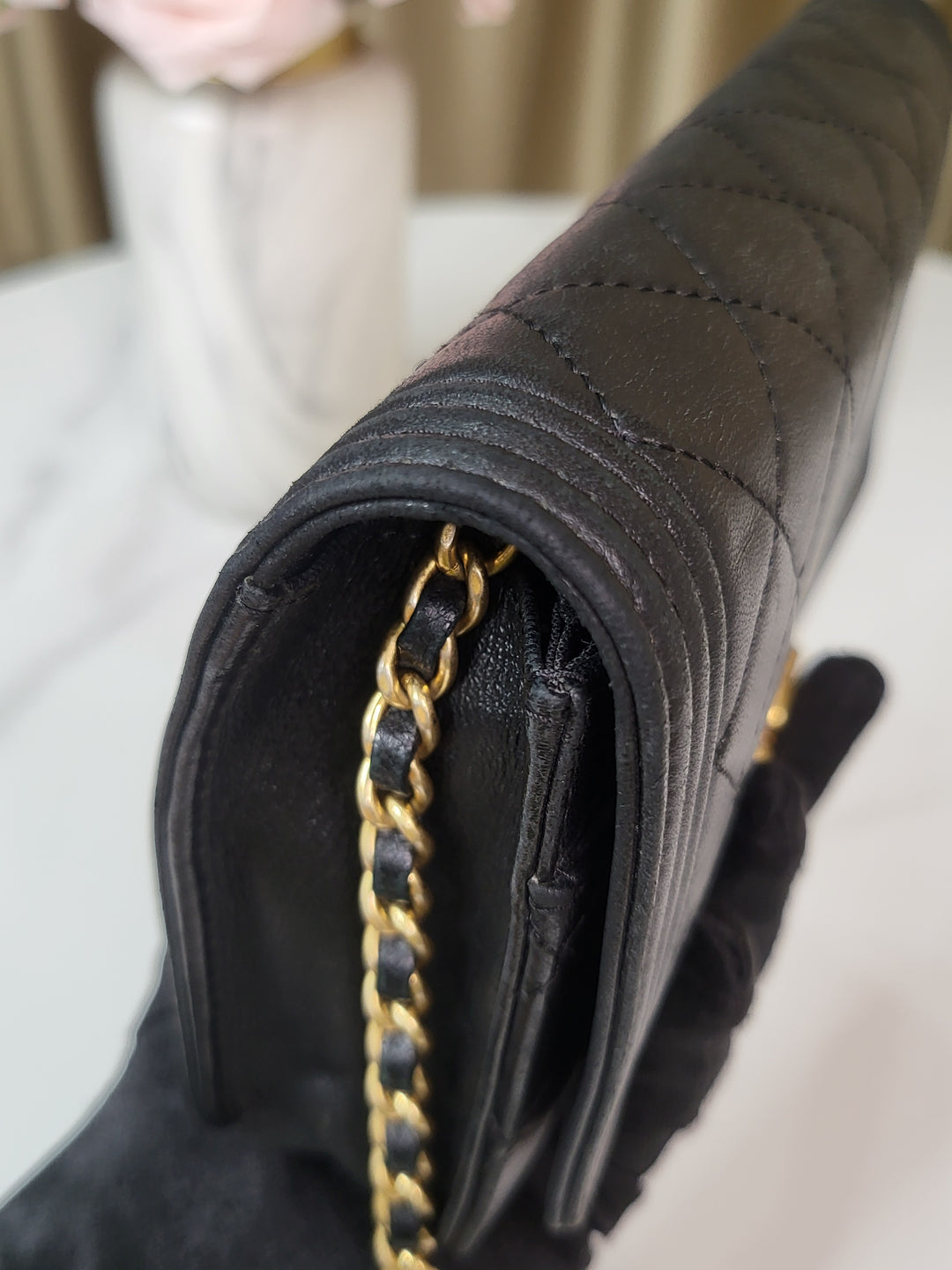 Chanel Lambskin Boy Wallet On Chain