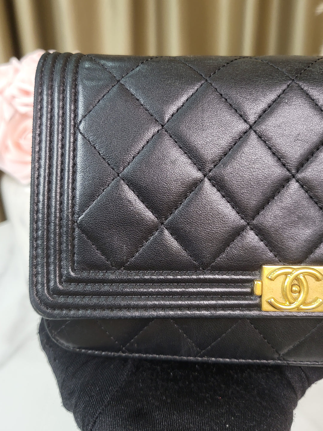 Chanel Lambskin Boy Wallet On Chain