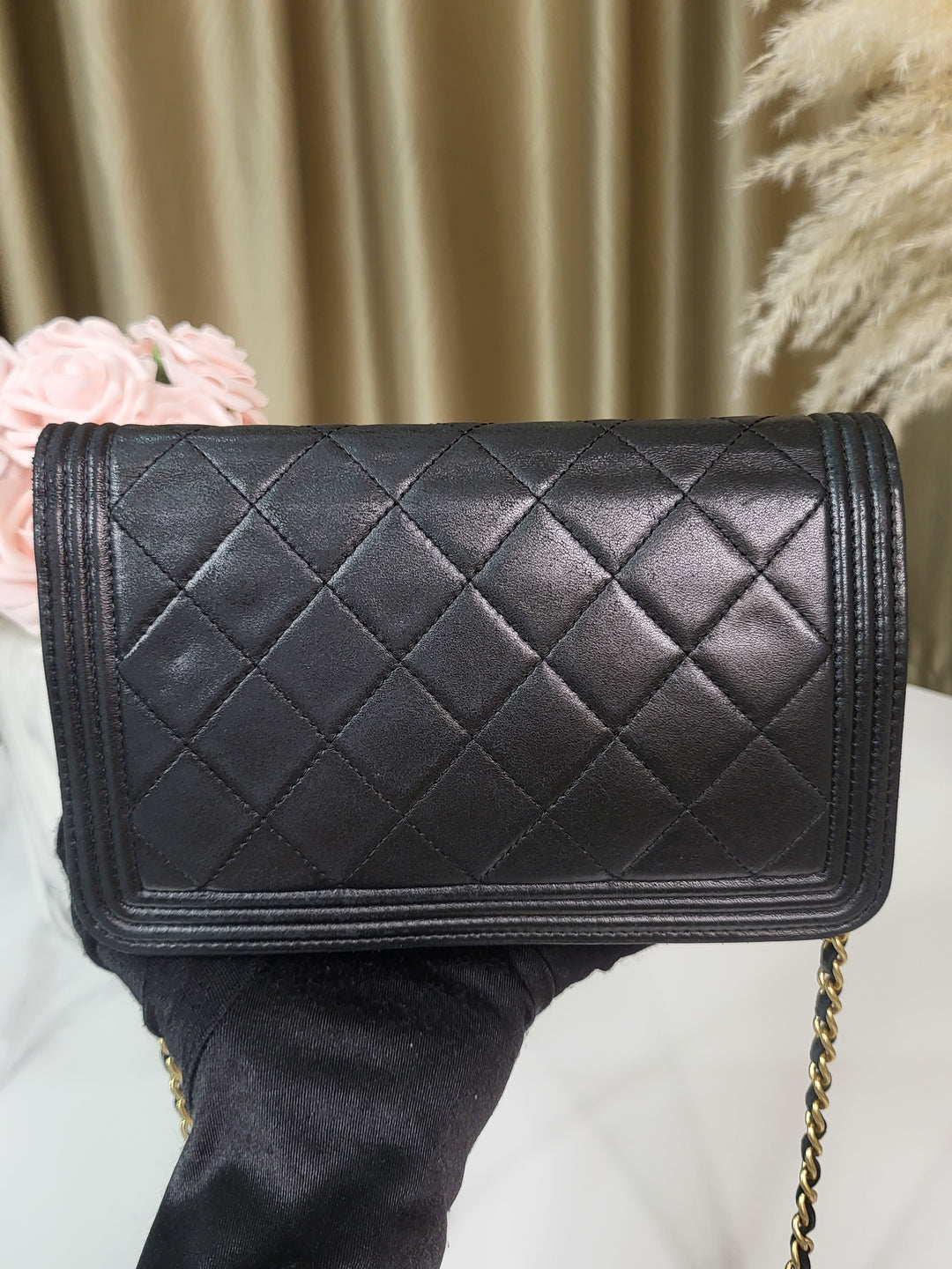 Chanel Lambskin Boy Wallet On Chain