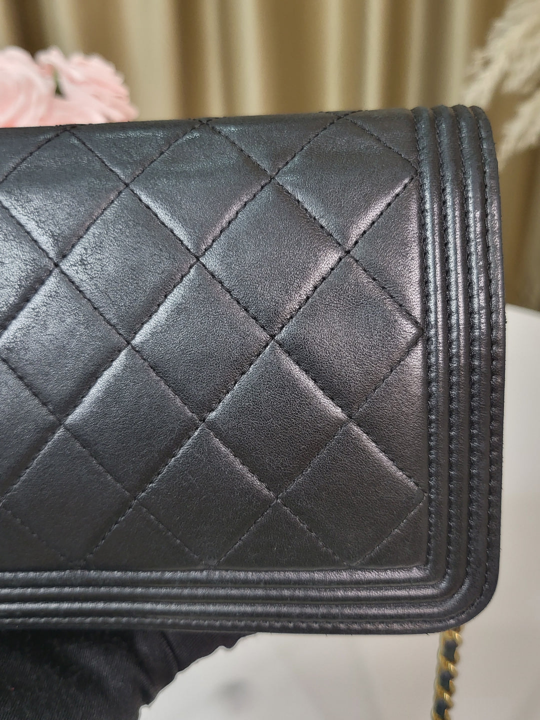 Chanel Lambskin Boy Wallet On Chain