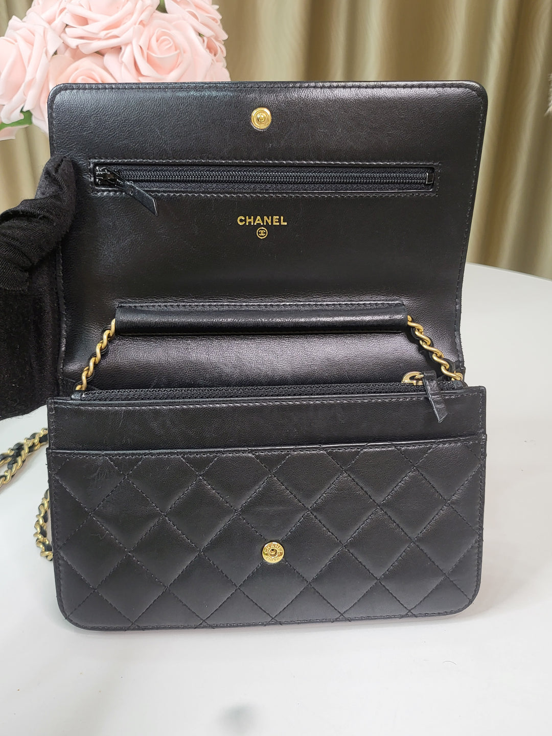 Chanel Lambskin Boy Wallet On Chain
