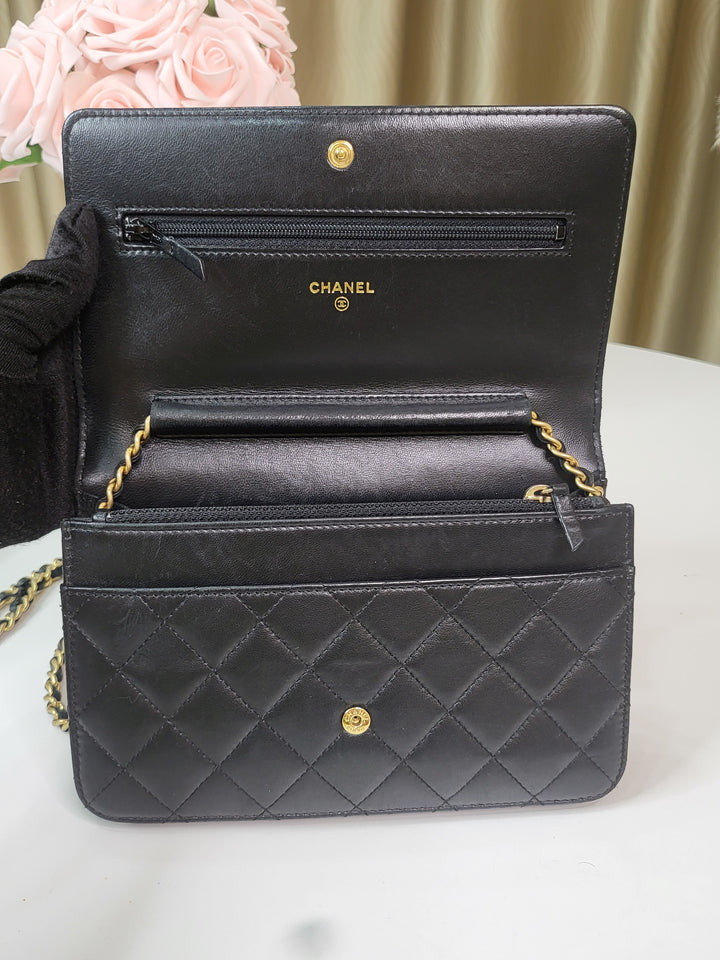 Chanel Lambskin Boy Wallet On Chain