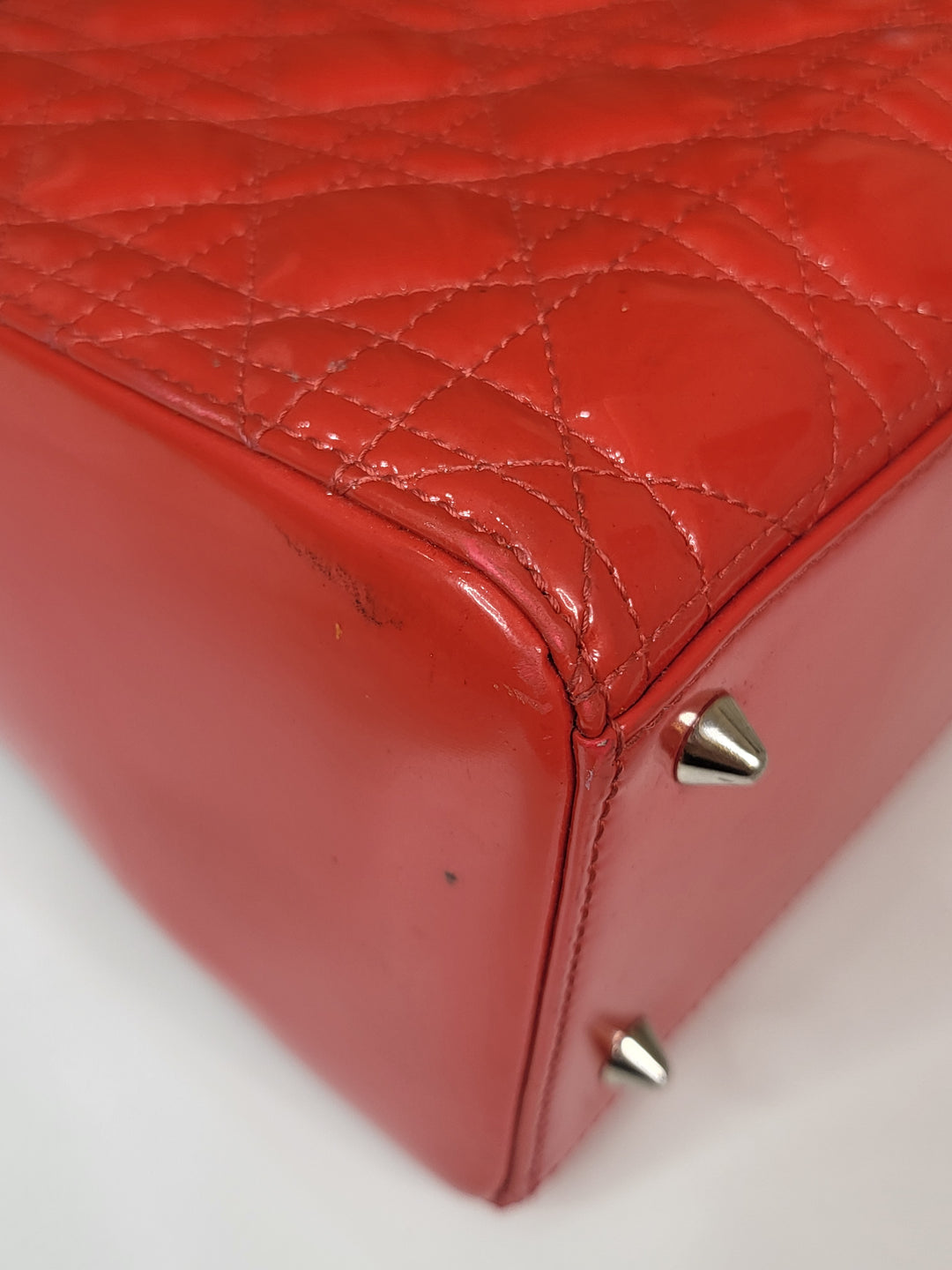 Dior Patent Lady Dior Medium Red