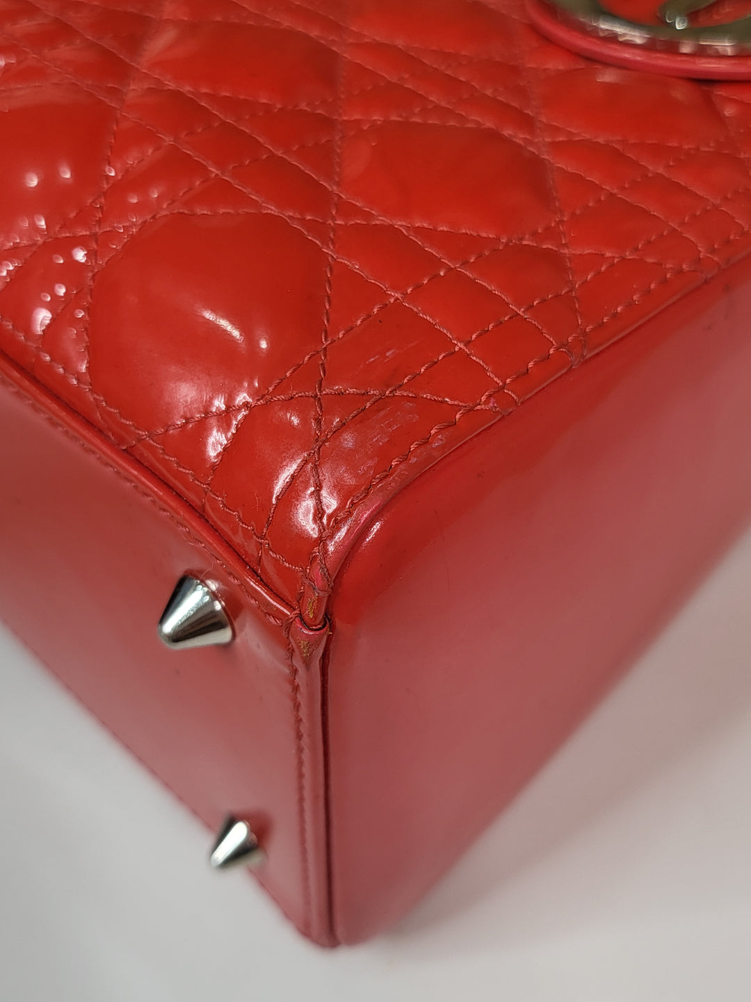 Dior Patent Lady Dior Medium Red