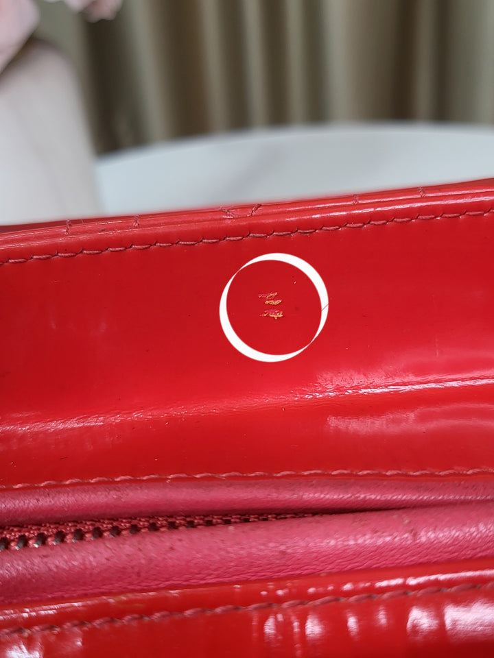 Dior Patent Lady Dior Medium Red
