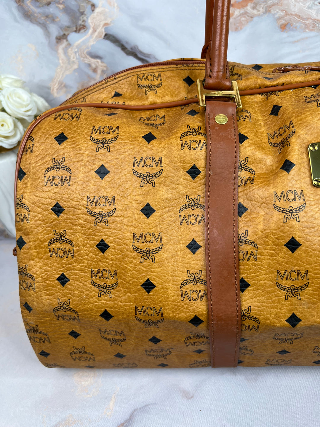 MCM COGNAC TRAVELLING BAG 55cm